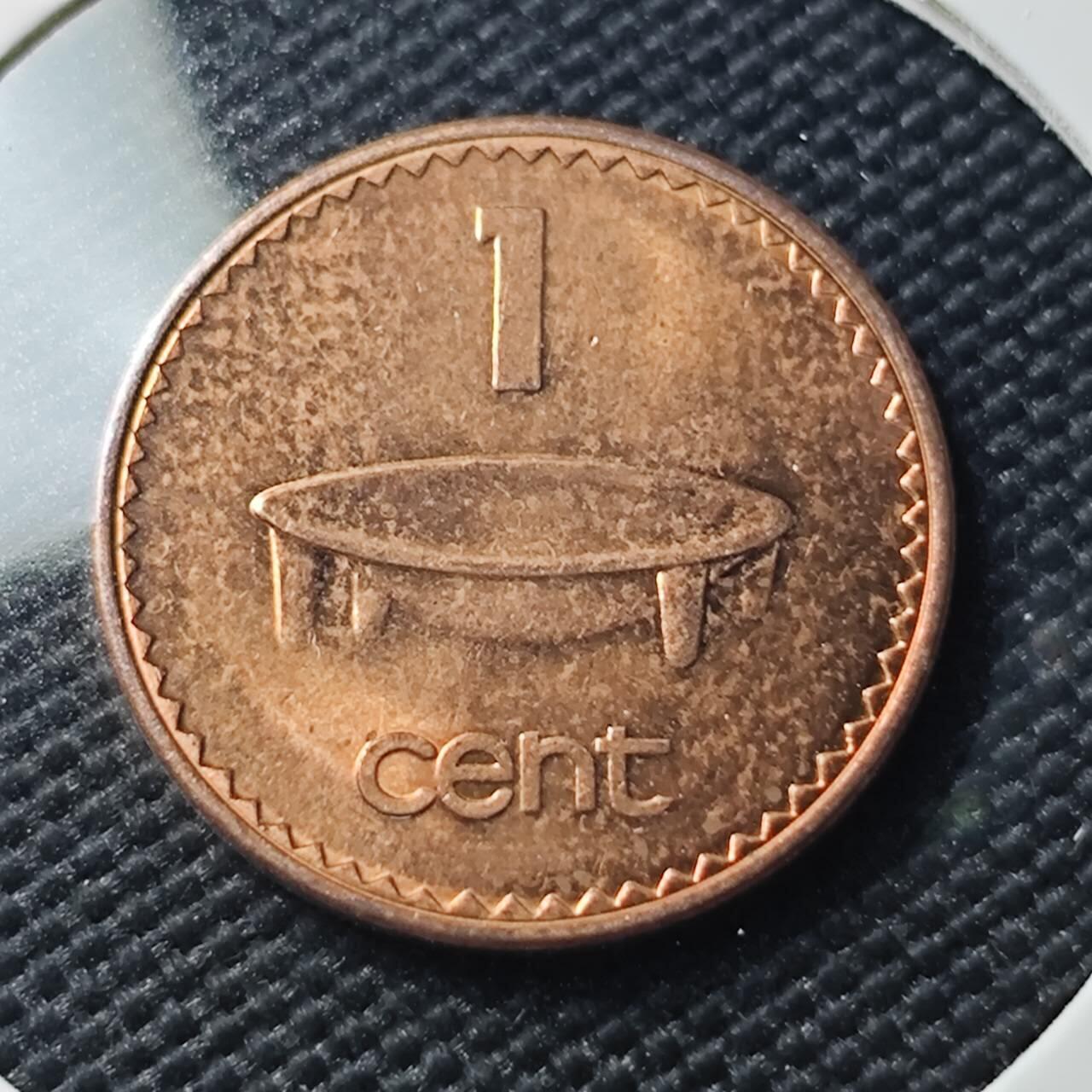 KK钱币收藏小铺   第404期 2月预留时间 周末发货  1985斐济1分 好品