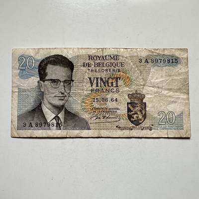 🌹外币初藏🌹🐯2026年第27场   每周二四六晚8️⃣点 接代拍 -  比利时1964年20法郎