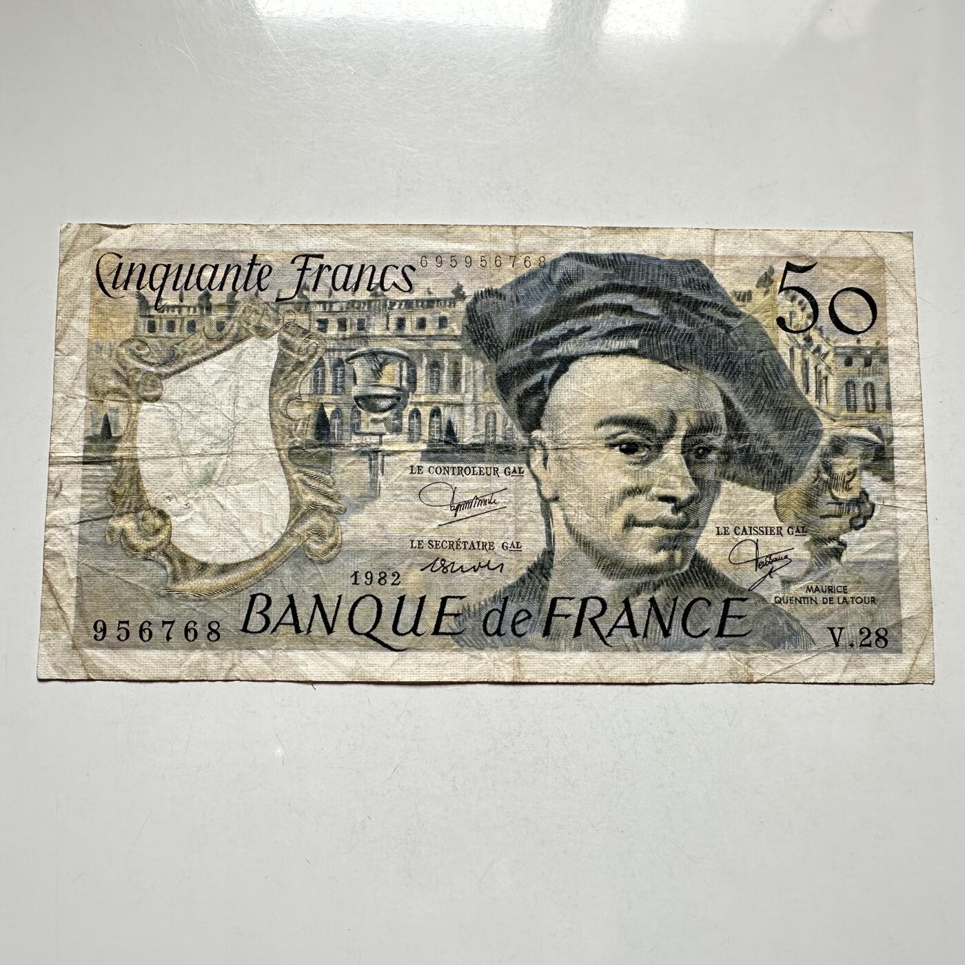 🌹外币初藏🌹🐯2026年第27场   每周二四六晚8️⃣点 接代拍 法国1982年画家昆汀·德·拉图尔 50法郎