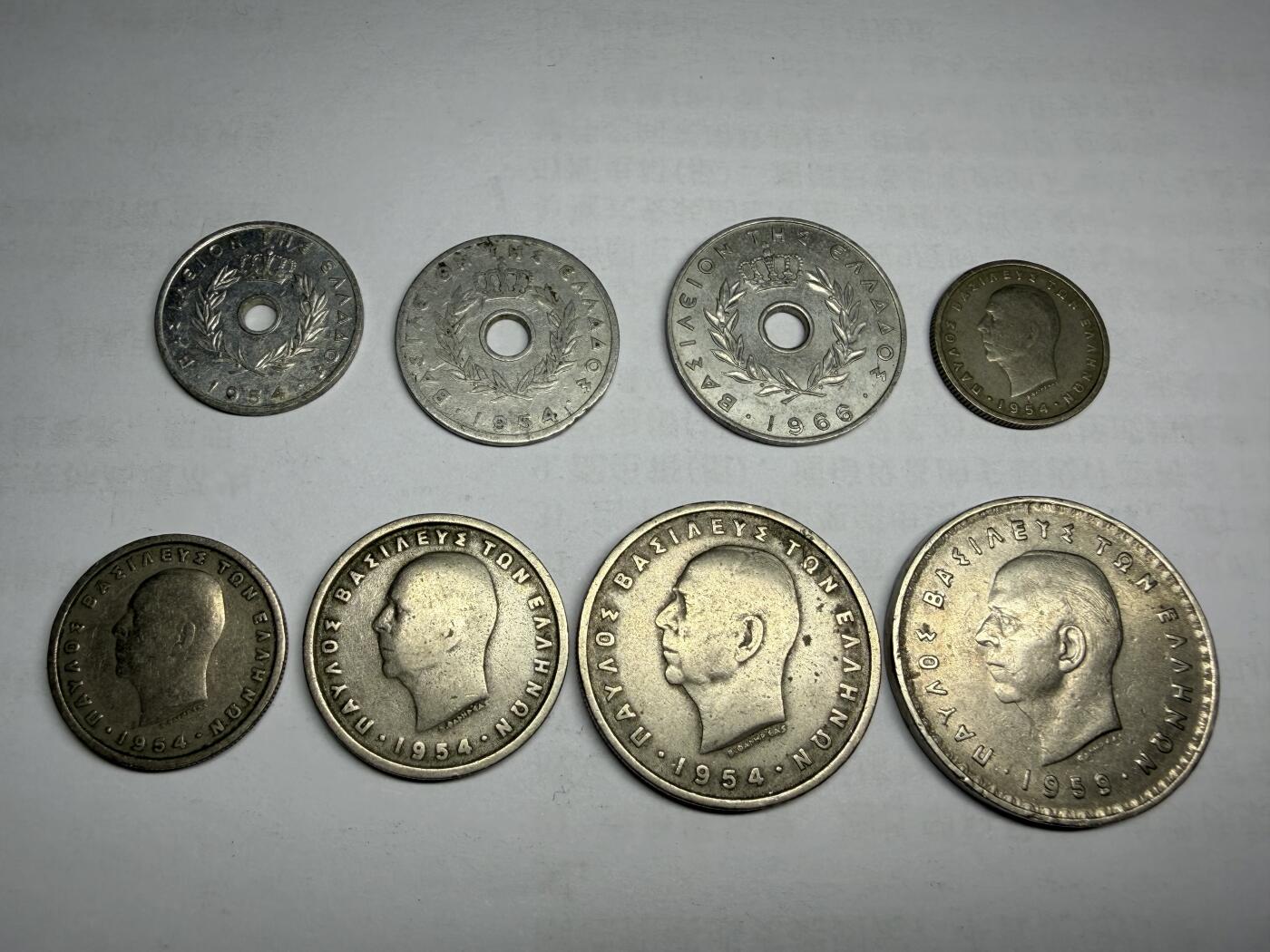 2026年集古藏今外币拍卖第三期-第1场—（总第311拍），可以寄存60天，满160元包邮。 希腊50年代保罗国王版8枚