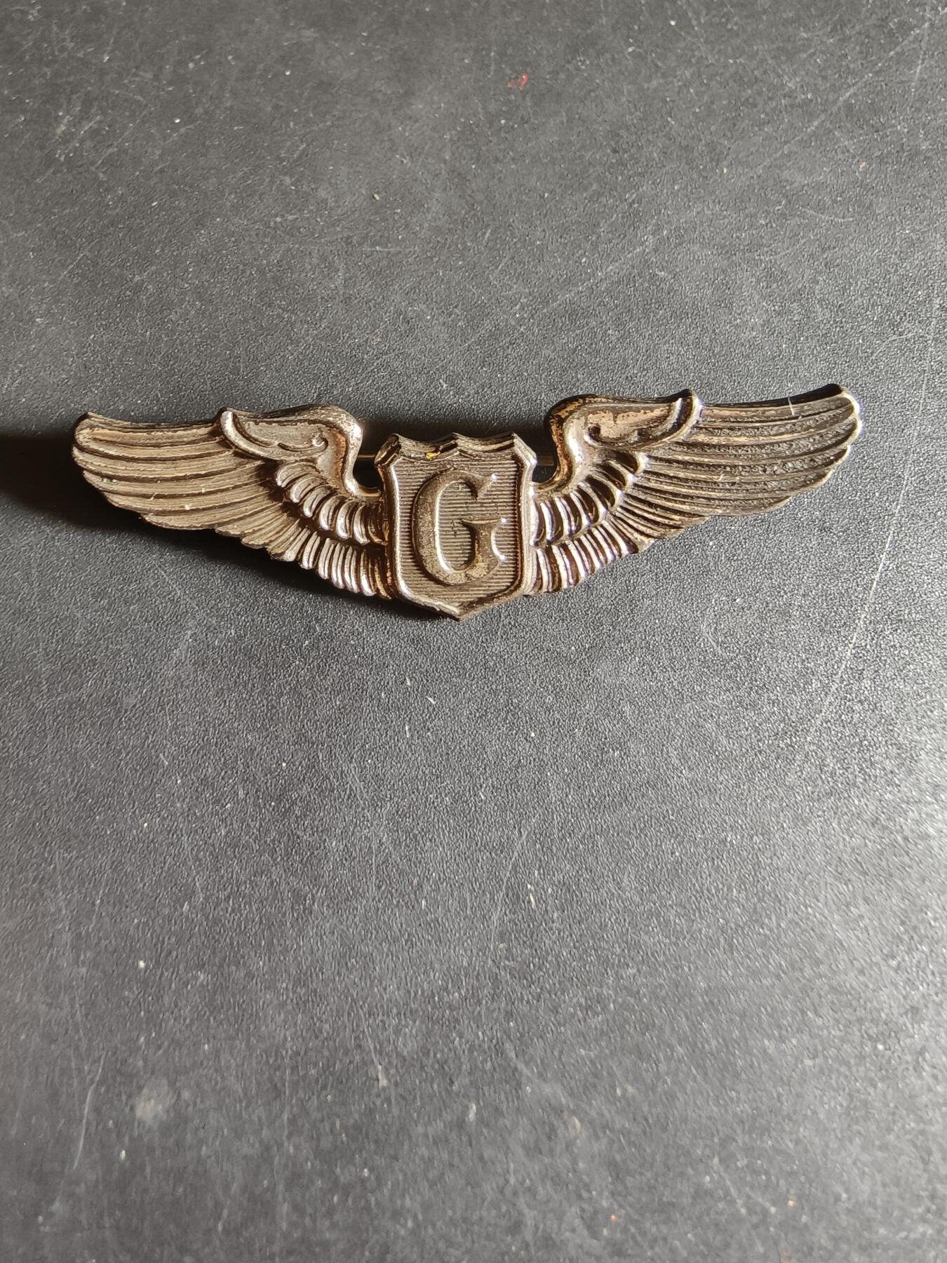 老王徽章第186期 美国二战陆军航空兵滑翔机飞行员技能章    2英寸   925银    8g     梅耶厂造