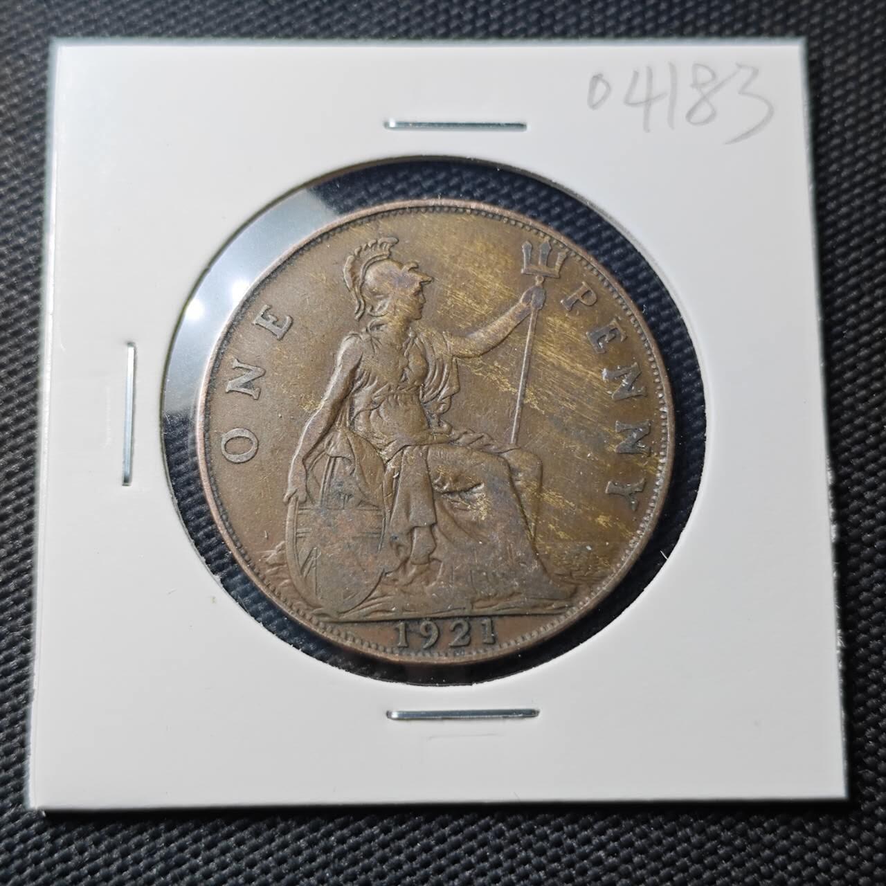 KK钱币收藏小铺   第404期 2月预留时间 周末发货  1921英国1便士铜币