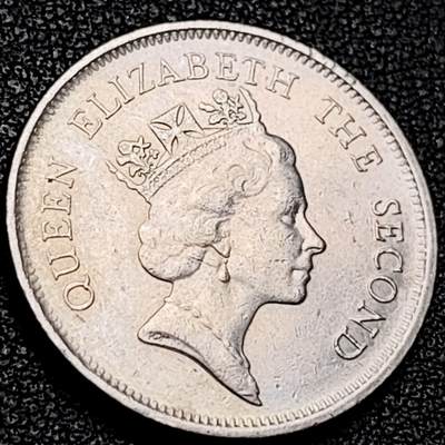 泉币菌-第206场-拍品多 请提前出价 英属香港 1992年壹圆  狮子 女王 高冠 铜镍币  25.5mm 