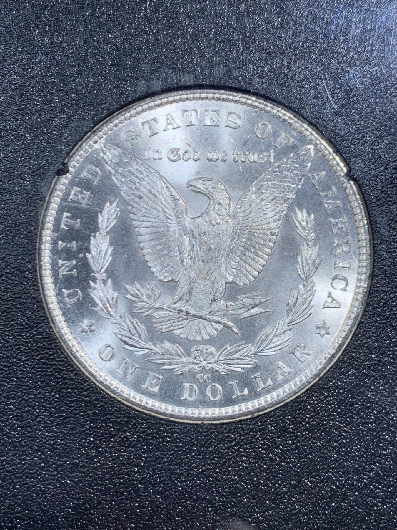 《竞宝斋》第469场 周日，周一 2场连拍 （全场包邮）欢迎送拍 NGC MS65 美国 1883 CC 摩根 稀有卡森厂 GSA绝版大封装 高分难得 车轮转光