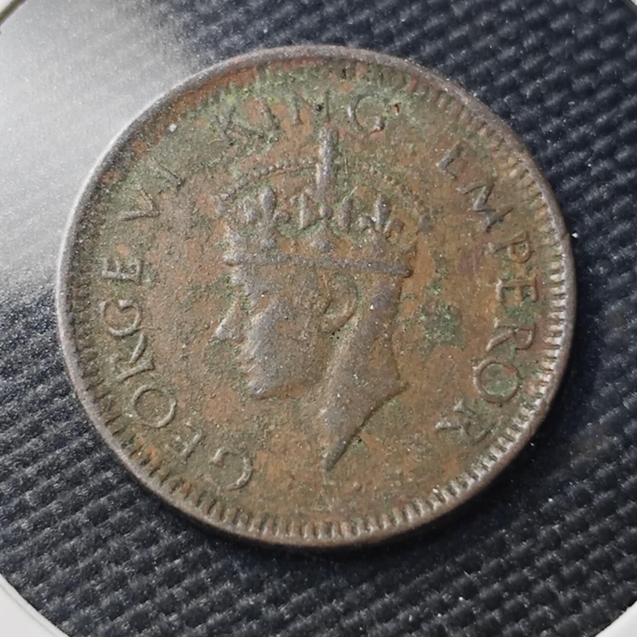 KK钱币收藏小铺   第404期 2月预留时间 周末发货  1941英属印度1/12安娜铜币