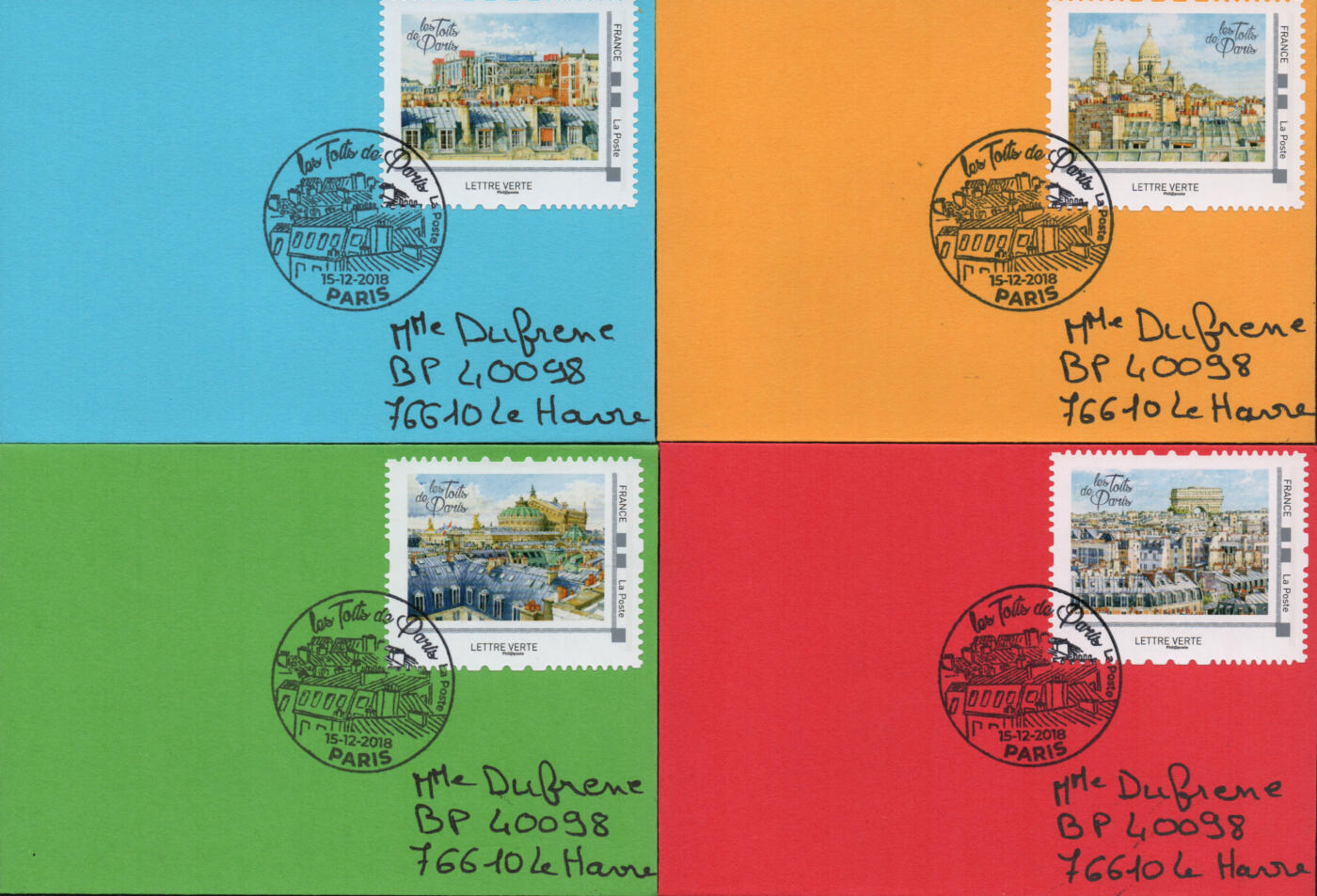 2026年03月14日19:30海外、大陆、澳门、香港邮政精品首日实寄封拍卖专场 2018法国《巴黎屋顶》自然封首日实寄封