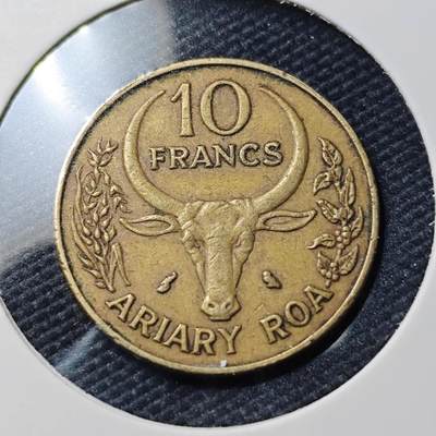 KK钱币收藏小铺   第404期 2月预留时间 周末发货 -  马达加斯加10法郎