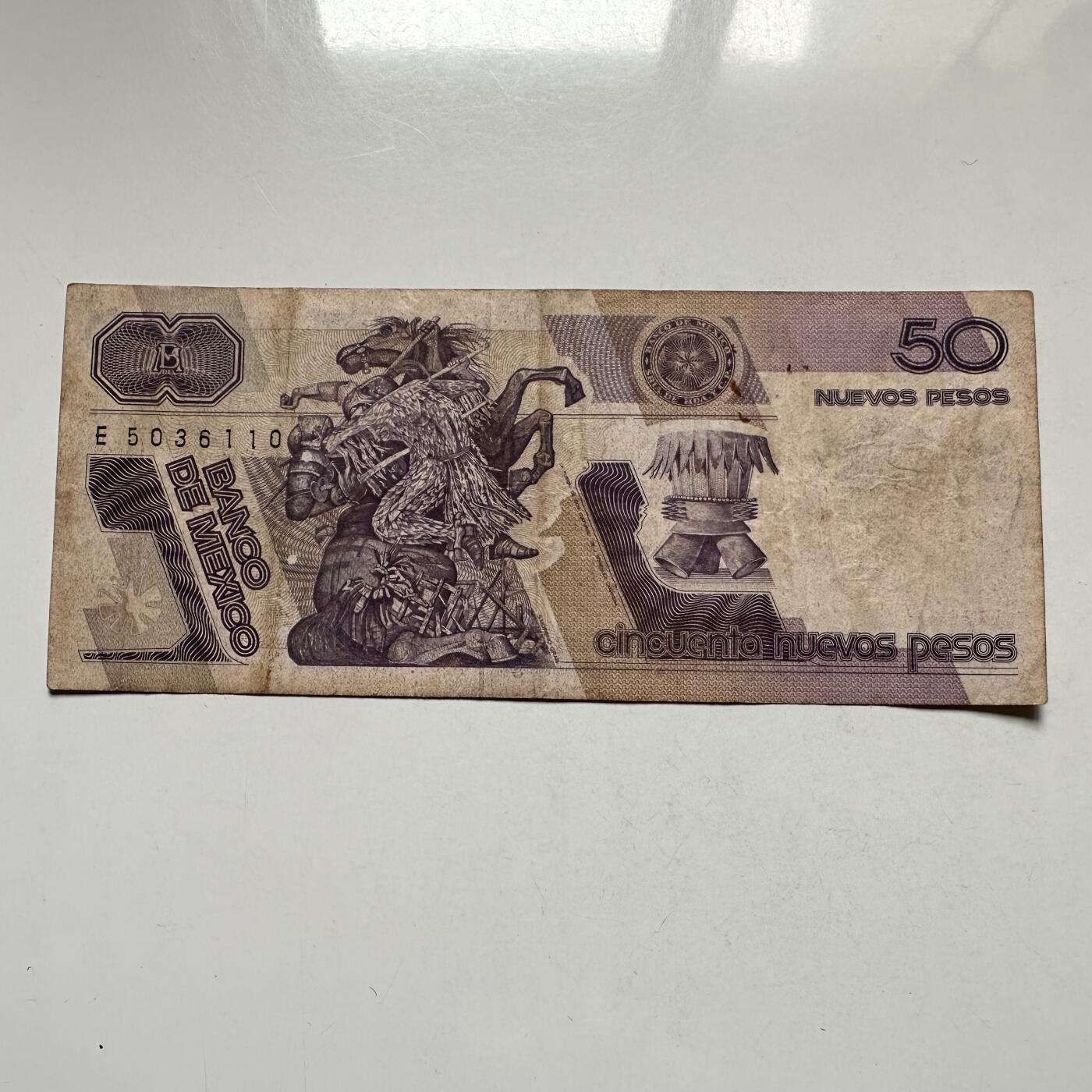 🌹外币初藏🌹🐯2026年第27场   每周二四六晚8️⃣点 接代拍 墨西哥1992年阿兹特克皇帝夸乌特莫克 50新比索