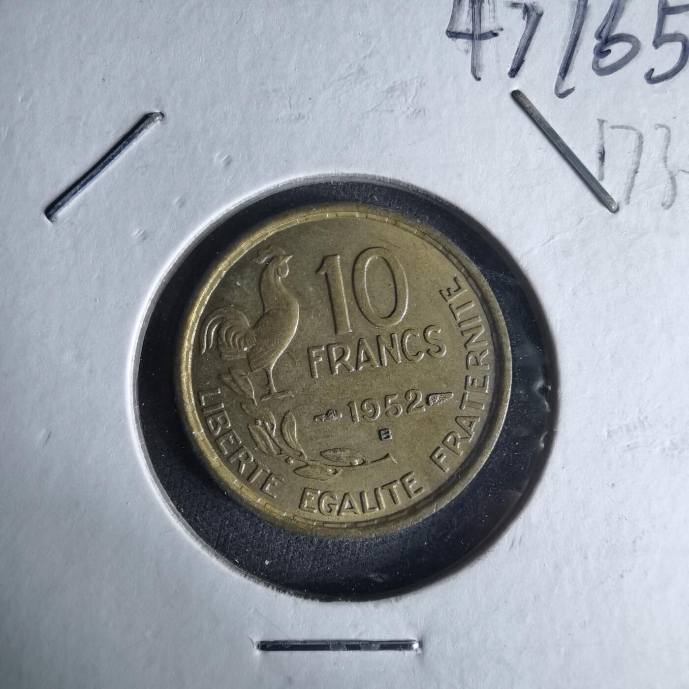 沼泽如烟--第1017场 法国1952年10法郎B版