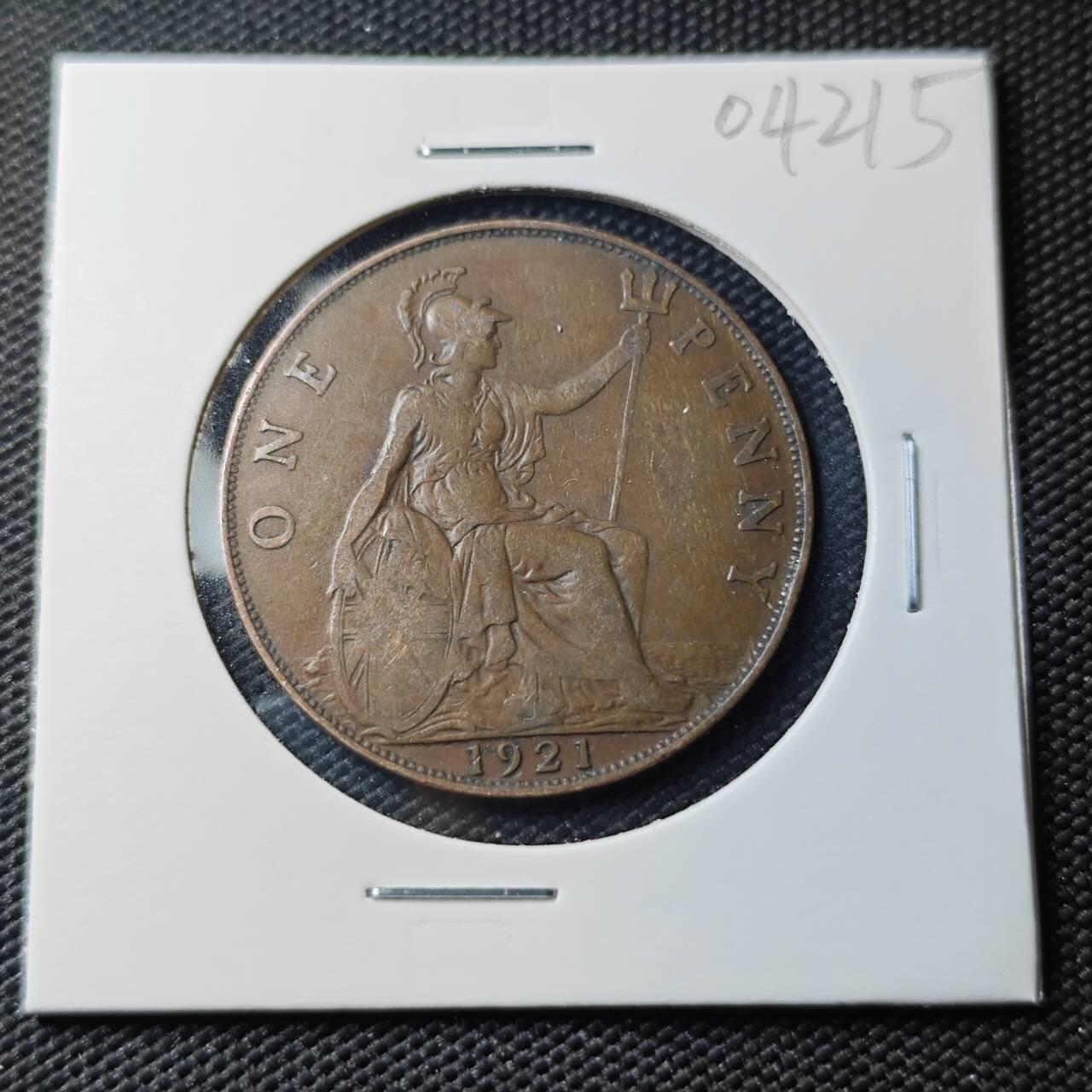 KK钱币收藏小铺   第404期 2月预留时间 周末发货  1921英国1便士铜币