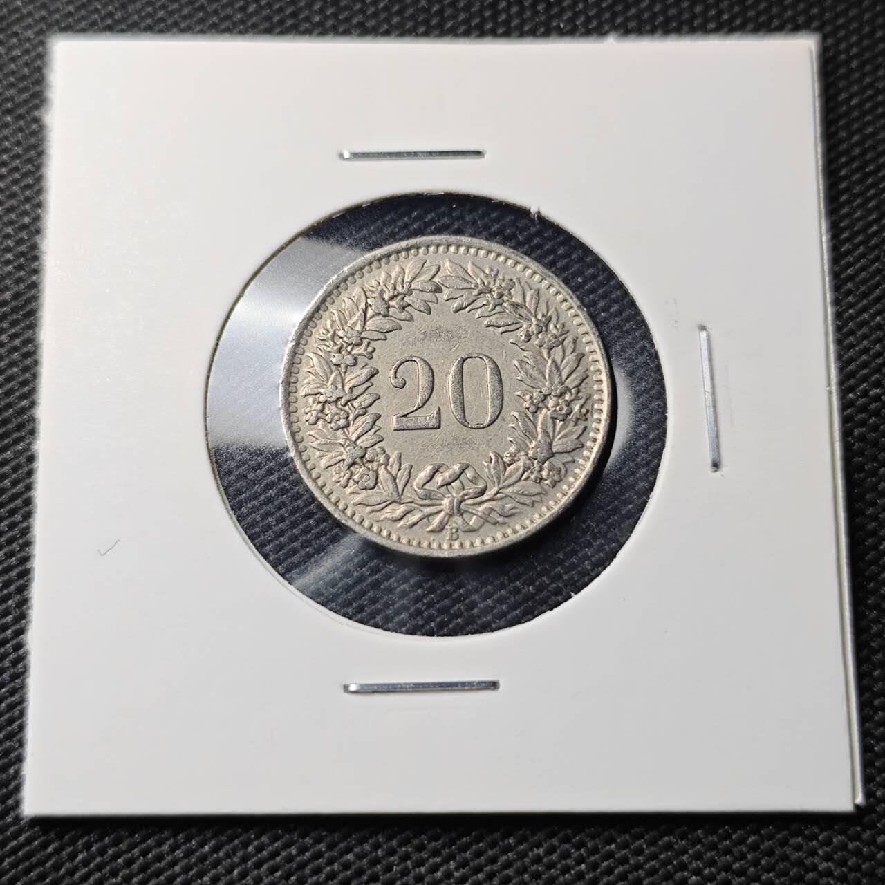 KK钱币收藏小铺   第404期 2月预留时间 周末发货 1945 瑞士20分