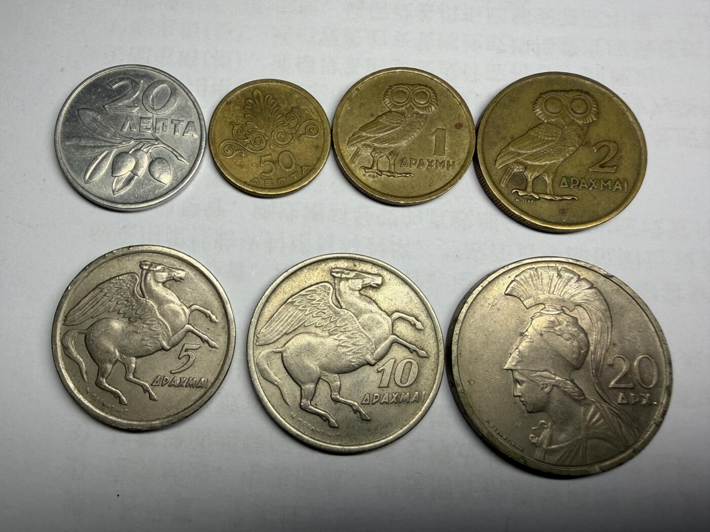 2026年集古藏今外币拍卖第三期-第1场—（总第311拍），可以寄存60天，满160元包邮。 1973年版希腊鹰7枚