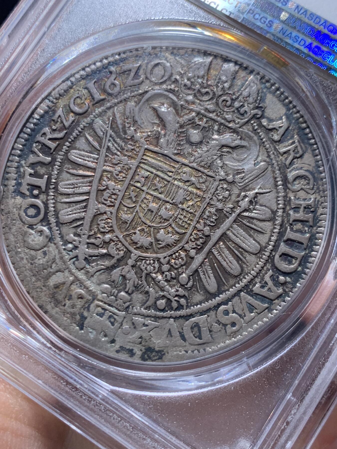 《竞宝斋》第469场 周日，周一 2场连拍 （全场包邮）欢迎送拍 PCGS AU50 奥地利帝国 1620年 斐迪南二世 泰勒大银币 只发行了2年 少见头像