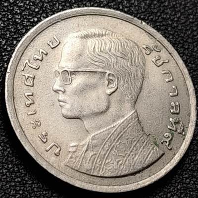 泉币菌-第206场-拍品多 请提前出价 泰国70年代1铢 皇家驳船 拉玛九世  铜镍币 25mm 