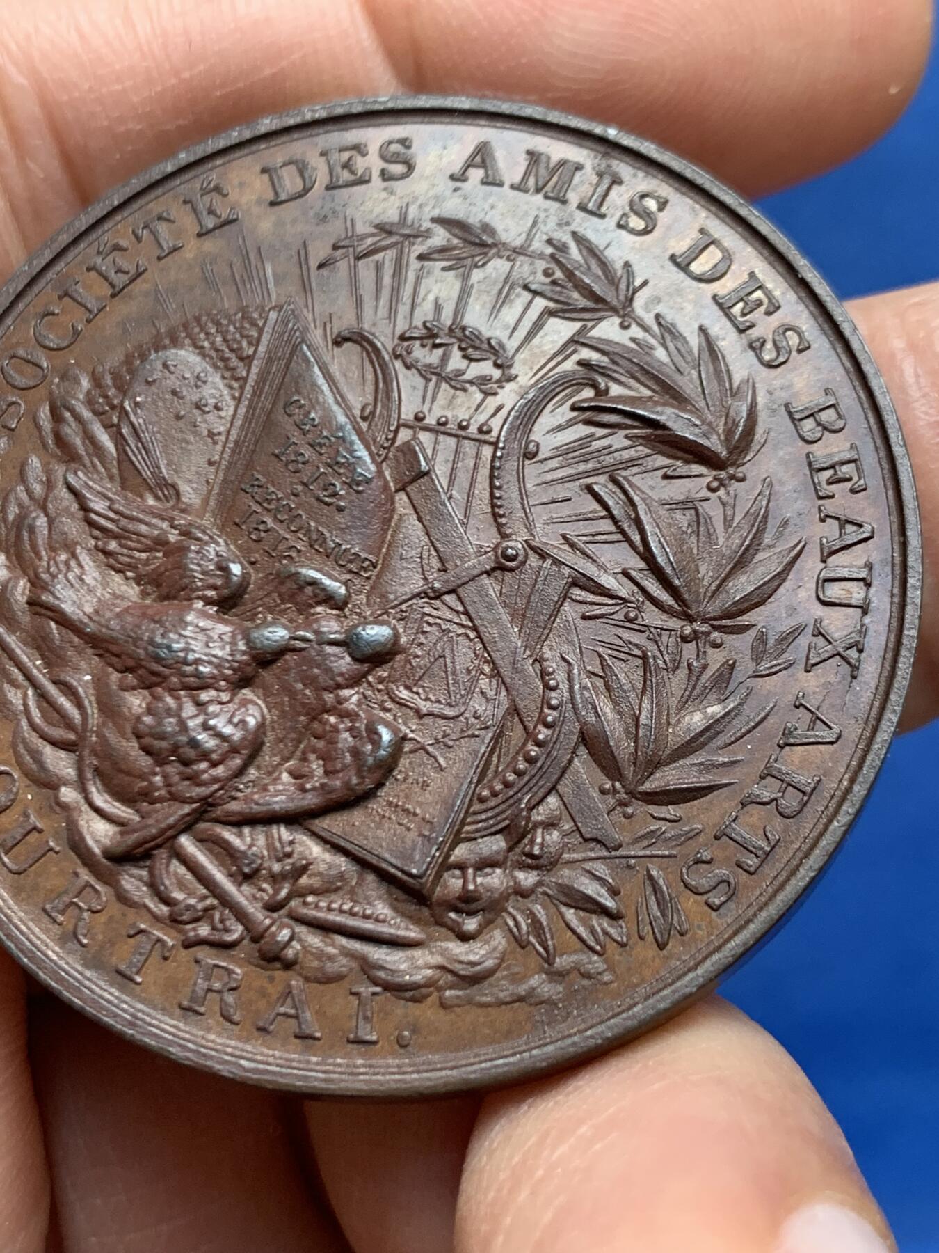 《竞宝斋》第469场 周日，周一 2场连拍 （全场包邮）欢迎送拍 比利时艺术协会奖章 科特赖克美术之友协会铜章，直径：40.8mm，重：21g