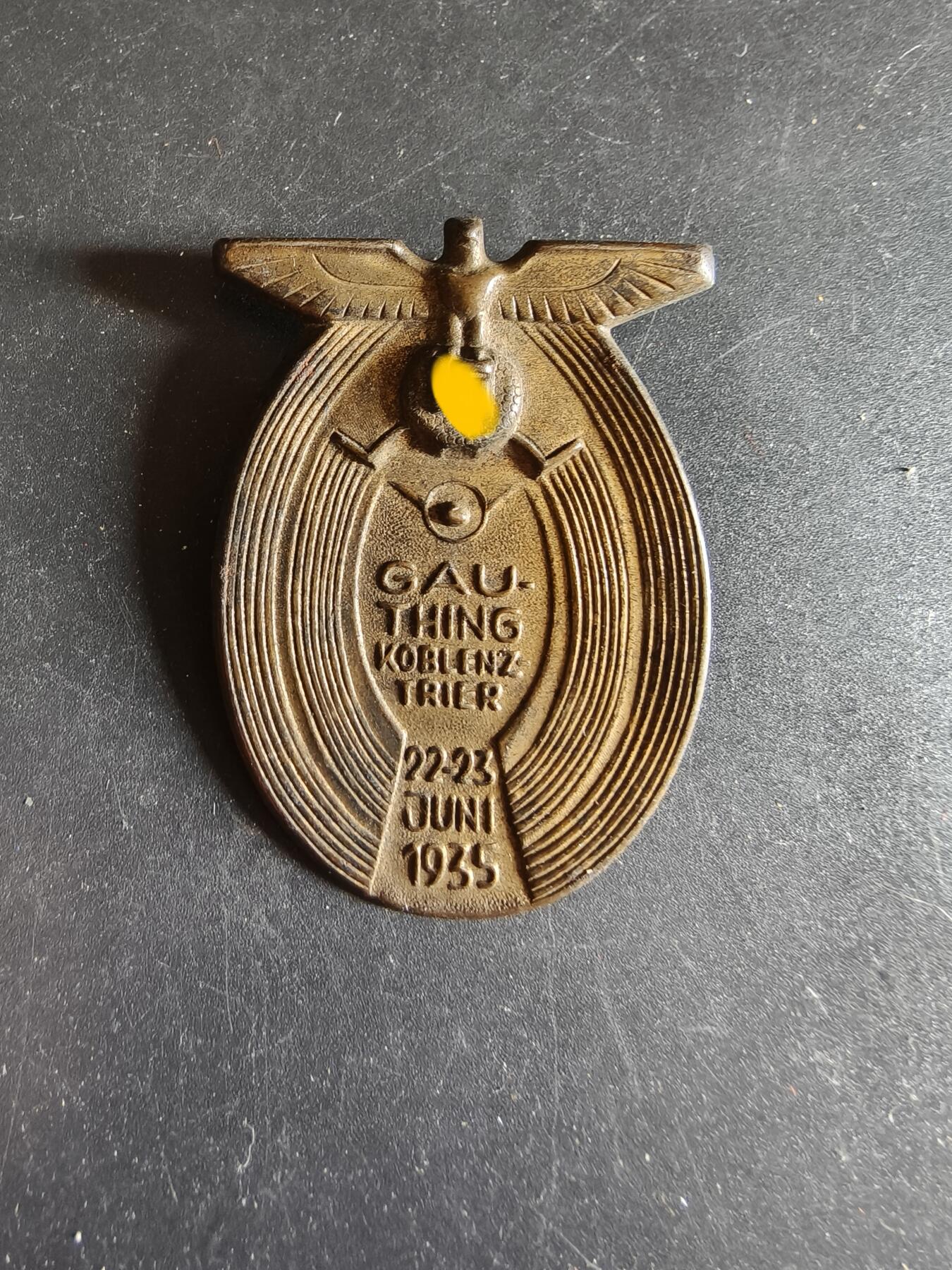 老王徽章第186期 德三1935年科布伦茨-特里尔地区集会证章