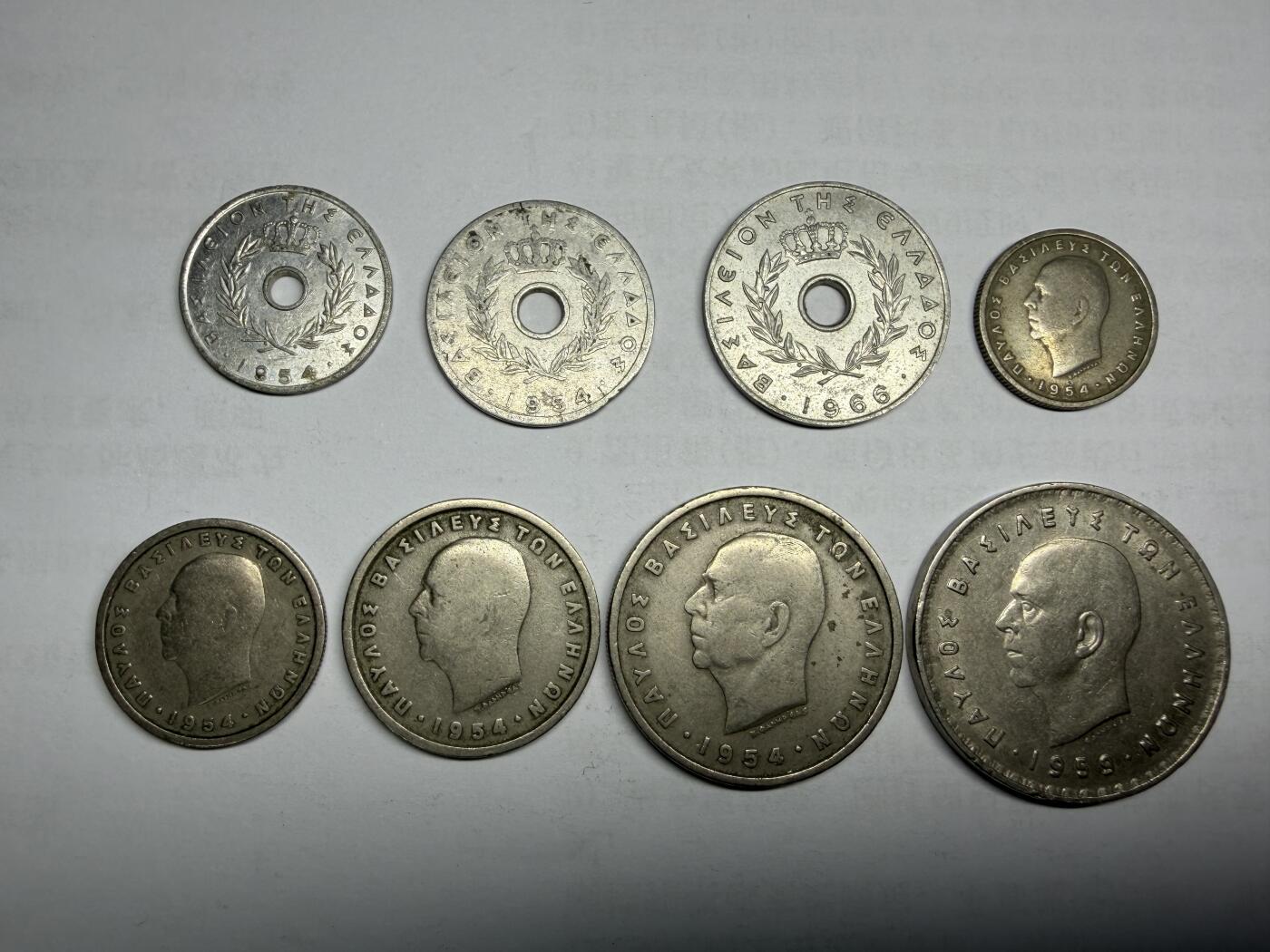 2026年集古藏今外币拍卖第三期-第1场—（总第311拍），可以寄存60天，满160元包邮。 希腊50年代保罗国王版8枚