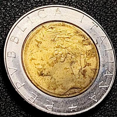 泉币菌-第206场-拍品多 请提前出价 意大利1987年 500里拉 罗马建筑雕像 中等头像版 双色币 25.8mm 