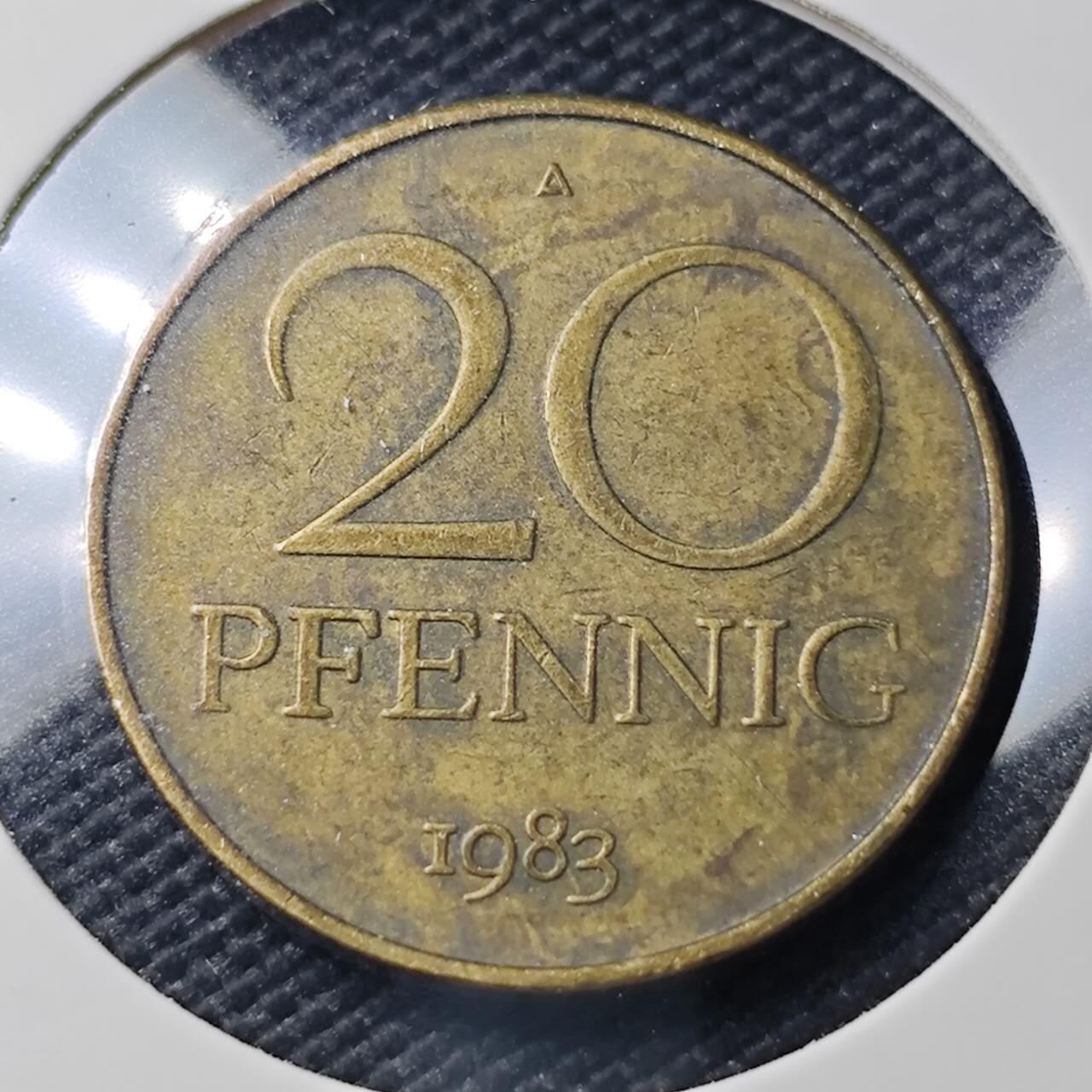 KK钱币收藏小铺   第404期 2月预留时间 周末发货  东德20芬尼铜币