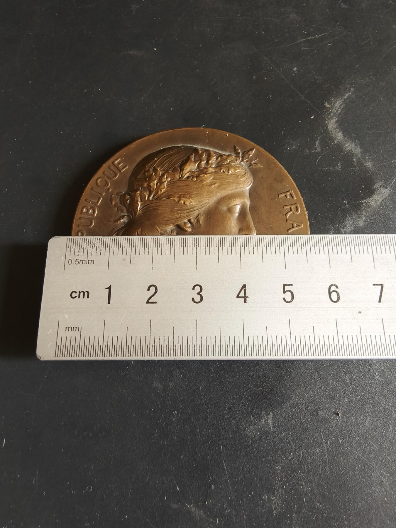 老王徽章第186期 1920年法国公共教育与国家气象局大铜章      大师杜布瓦作品    直径56mm    重量93.8g