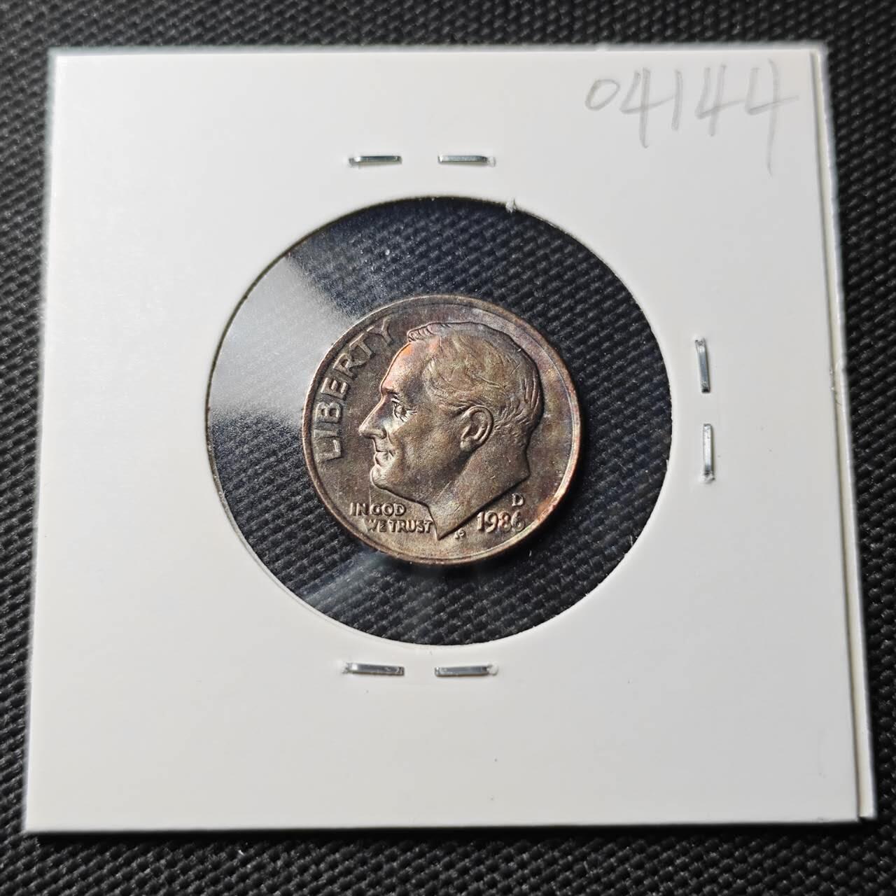 KK钱币收藏小铺   第404期 2月预留时间 周末发货  1986美国10分