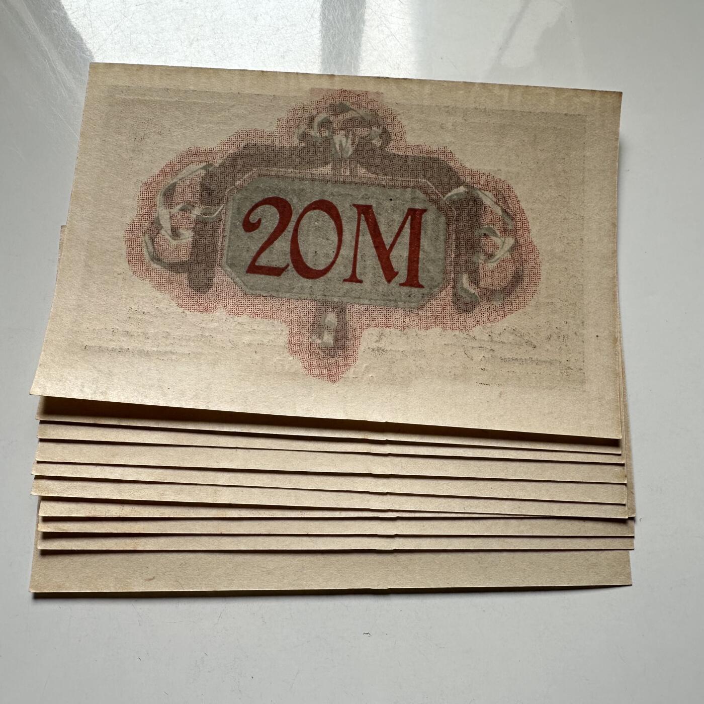 🌹外币初藏🌹🐯2026年第27场   每周二四六晚8️⃣点 接代拍 德国1918年阿尔托纳市 20马克紧急纸币 全新标10 连号