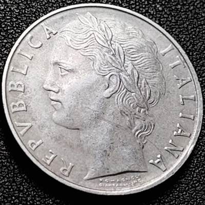 泉币菌-第206场-拍品多 请提前出价 1965年 意大利100里拉 种植女神 28mm