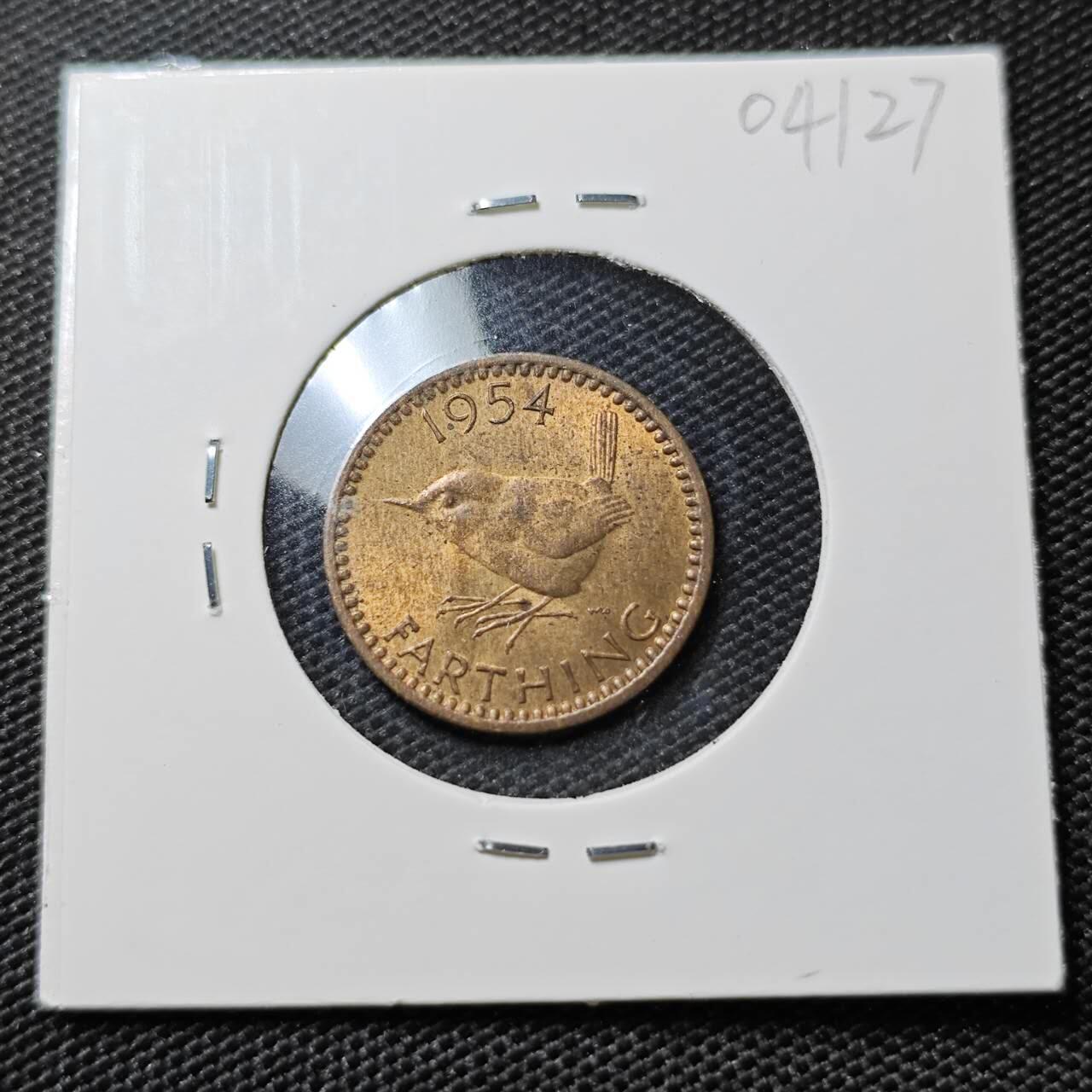 KK钱币收藏小铺   第404期 2月预留时间 周末发货  1954英国1法新