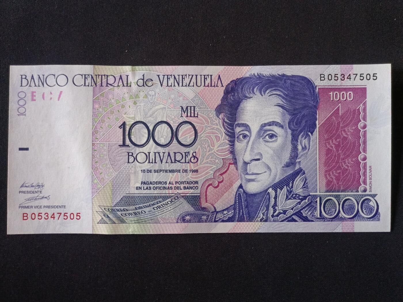 【游宝拍卖】丙午马年第10期 委内瑞拉-1000玻利瓦尔【1998年 全新UNC-】