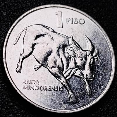 泉币菌-第206场-拍品多 请提前出价 - 原光美品 菲律宾1比索 1993年 水牛 21mm