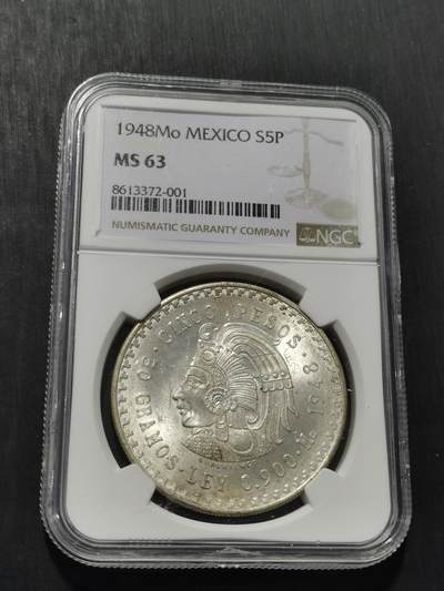 天下钱庄专场欢迎参拍 - NGC MS63 墨西哥印第安人酋长银币