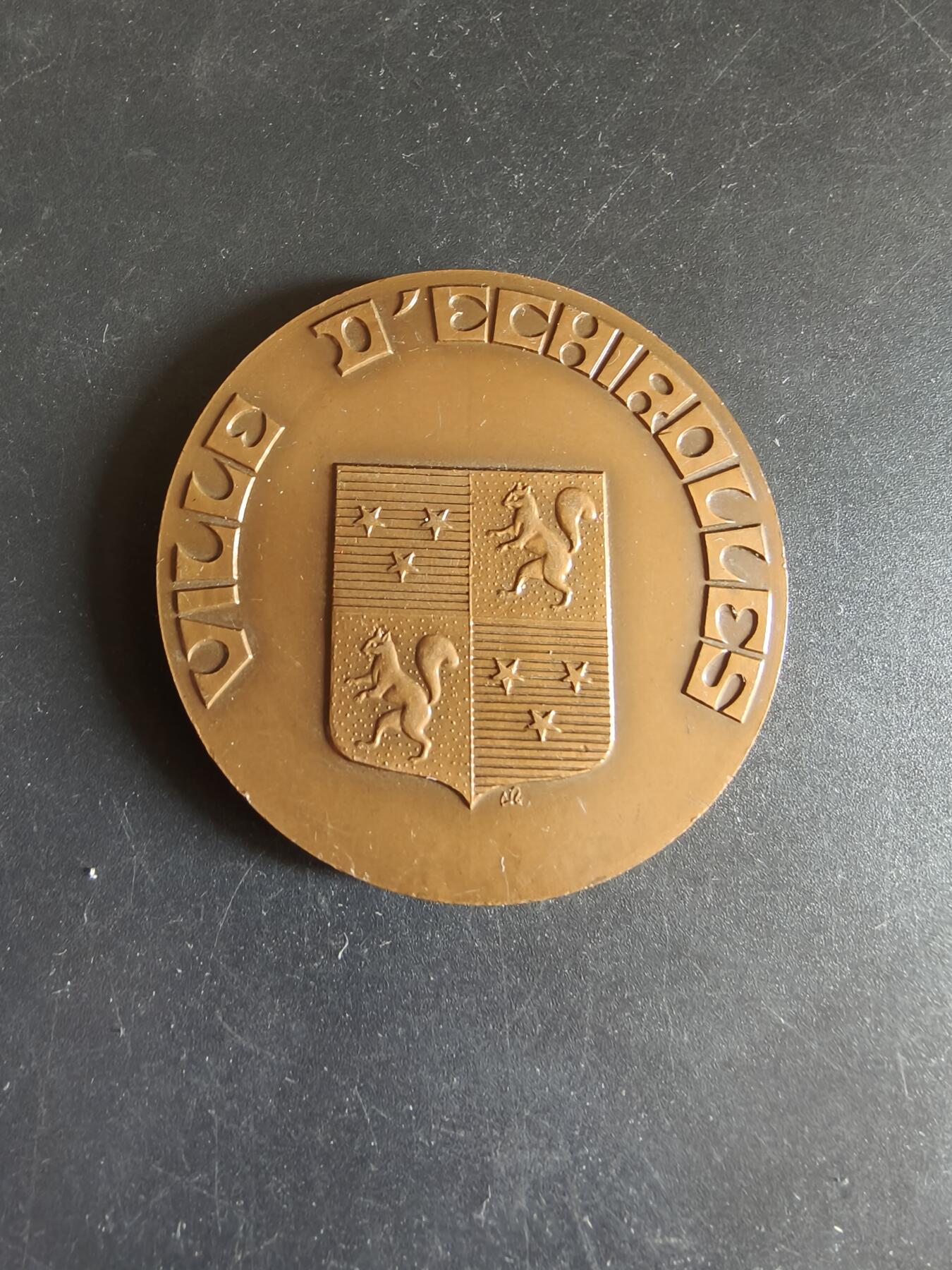 老王徽章第186期 法国塔希罗尔市大铜章    直径50mm    重量73.1g