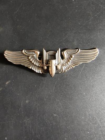 老王徽章第186期 - 美国二战陆军航空兵空中炮手技能章     3英寸     925银    23.2g