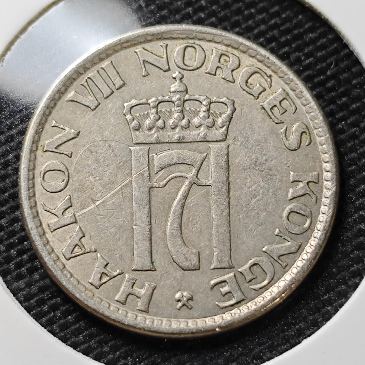 KK钱币收藏小铺   第404期 2月预留时间 周末发货  1955挪威50欧尔