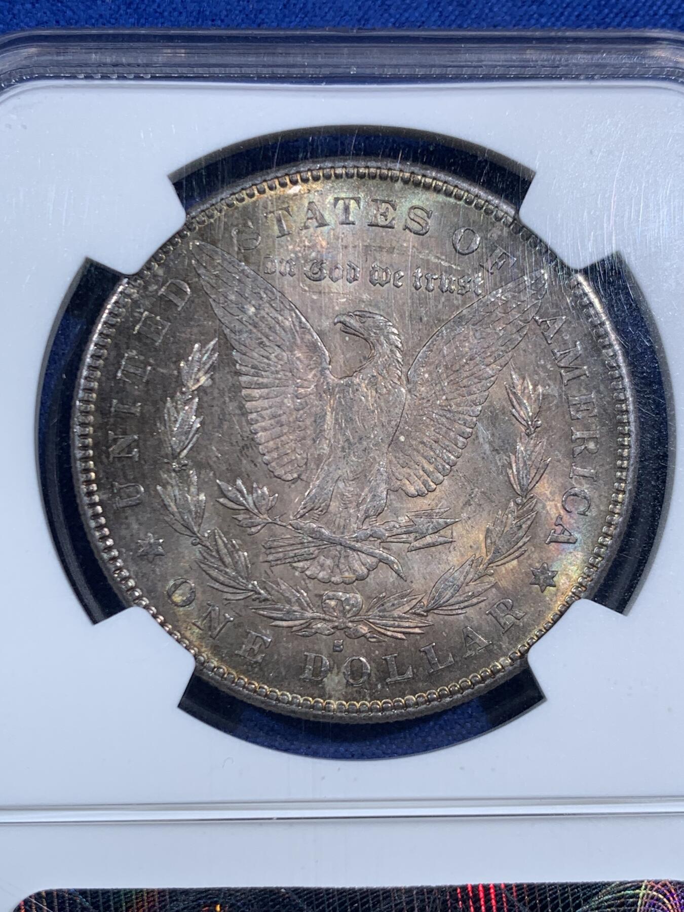 《竞宝斋》第469场 周日，周一 2场连拍 （全场包邮）欢迎送拍 NGC MS63 美国1878年摩根银币 首年白币常见，如此好彩比较难得，值得入藏