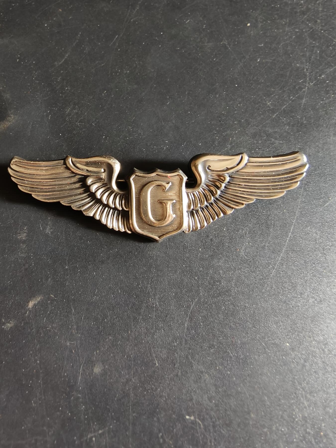 老王徽章第186期 美国二战陆军航空兵滑翔机飞行员技能章     3英寸     925银    23.2g