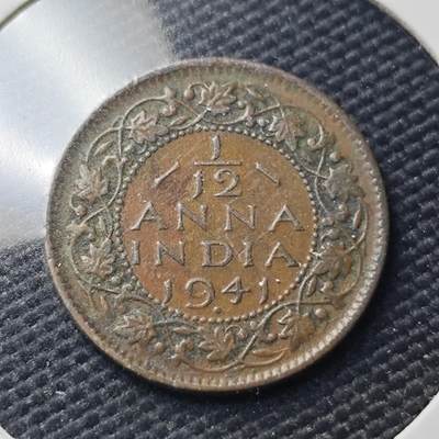 KK钱币收藏小铺   第404期 2月预留时间 周末发货 -  1941英属印度1/12安娜铜币