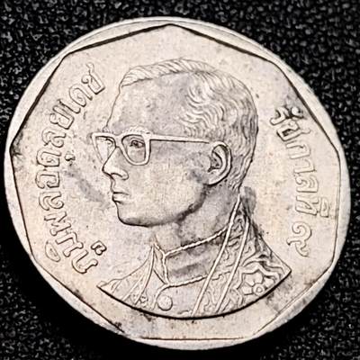 泉币菌-第206场-拍品多 请提前出价 原光美品 泰国70年代5铢 曼谷云石寺 拉玛九世 铜镍包铜 24mm