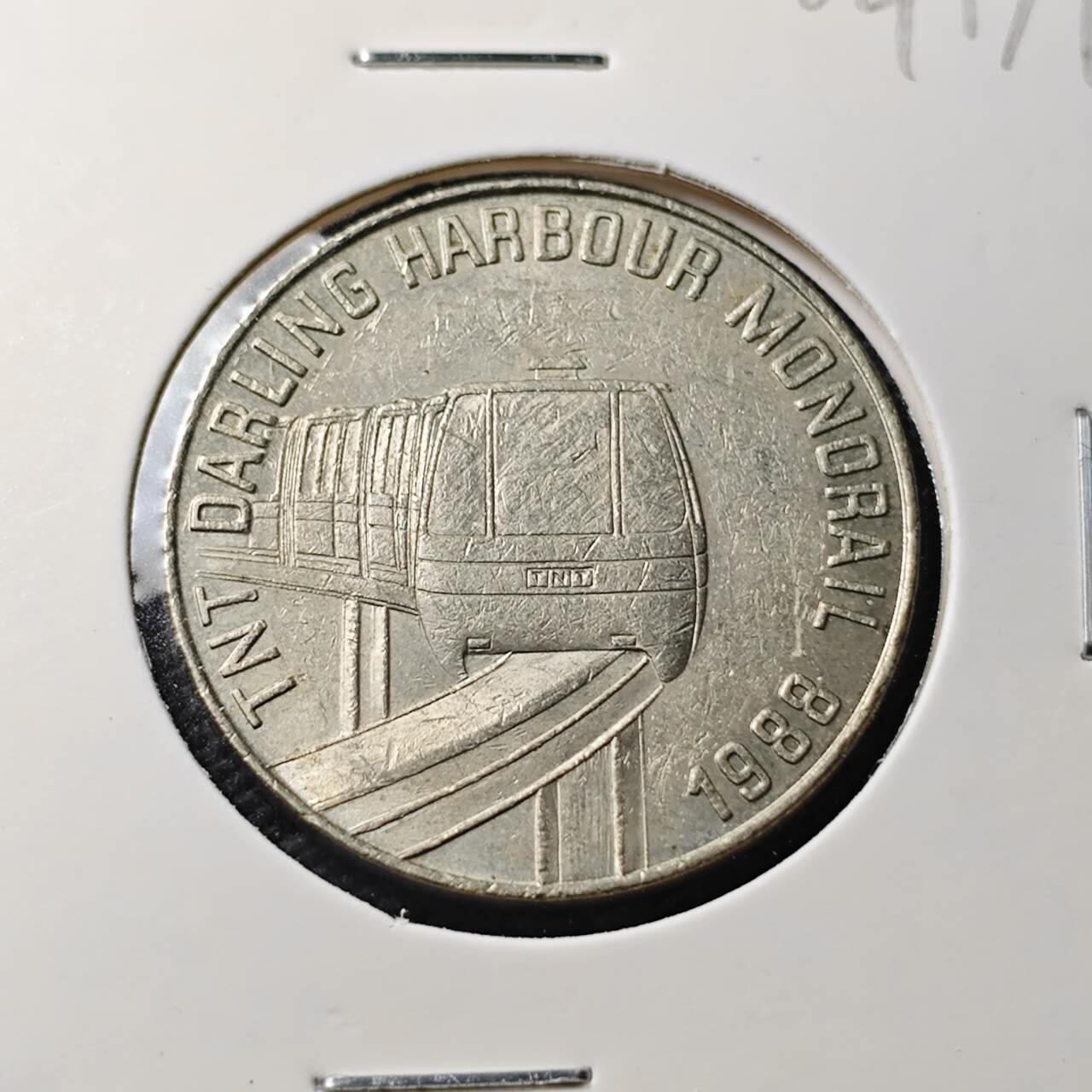 KK钱币收藏小铺   第404期 2月预留时间 周末发货  1988澳大利亚电轨动车章