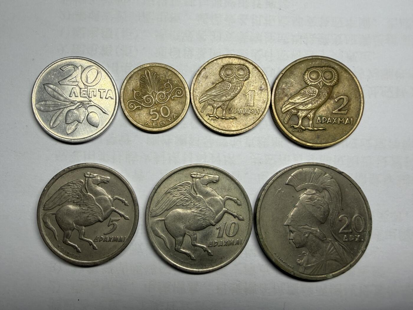 2026年集古藏今外币拍卖第三期-第1场—（总第311拍），可以寄存60天，满160元包邮。 1973年版希腊鹰7枚