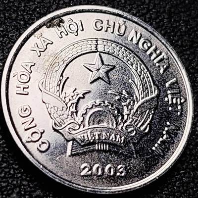 泉币菌-第206场-拍品多 请提前出价 原光美品 越南2003年 200盾硬币 花朵   20.75mm 