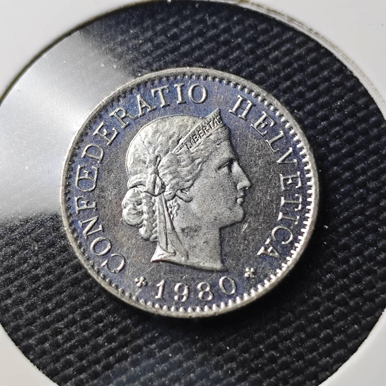 KK钱币收藏小铺   第404期 2月预留时间 周末发货  1980瑞士5分