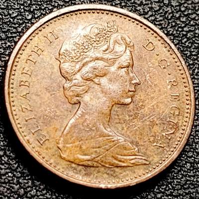 泉币菌-第206场-拍品多 请提前出价 加拿大1965年1分枫叶铜币 伊丽莎白二世 19mm