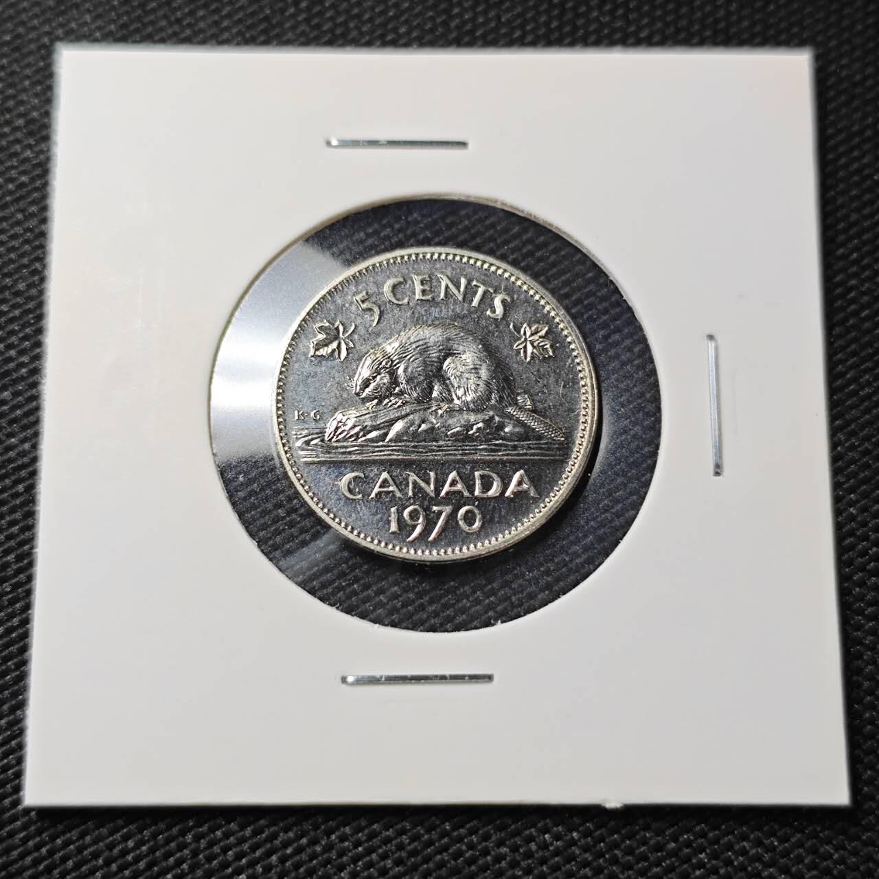 KK钱币收藏小铺   第405期 2月预留时间 周末发货 1970加拿大5分 
