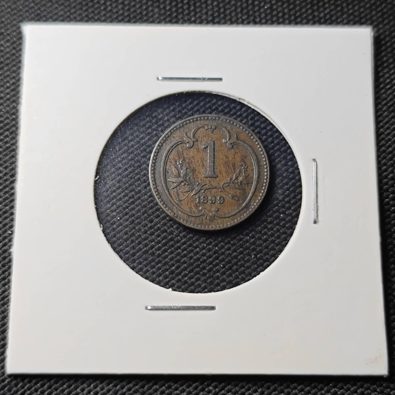 KK钱币收藏小铺   第404期 2月预留时间 周末发货  1899奥地利1格罗申铜币