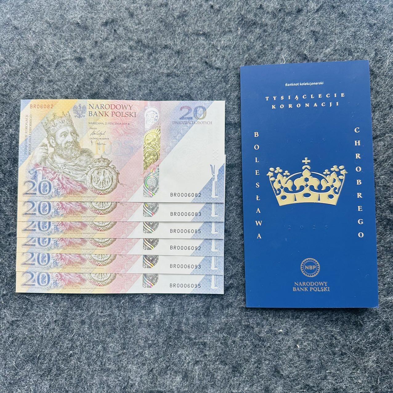 🇵🇱2606¥ ¥波兰2025年20兹落提Hybrid窗口复合钞，纪念波列斯瓦夫一世加冕1000周年（带册和宣传册）