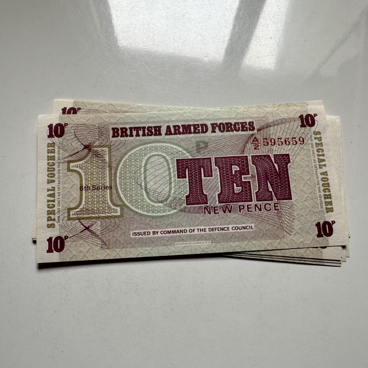 🌹外币初藏🌹🐯2026年第27场   每周二四六晚8️⃣点 接代拍 英国军票第6系列10新便士 全新10连号