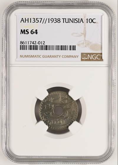 1938法属突尼斯圆孔10分 1938法属突尼斯圆孔10分