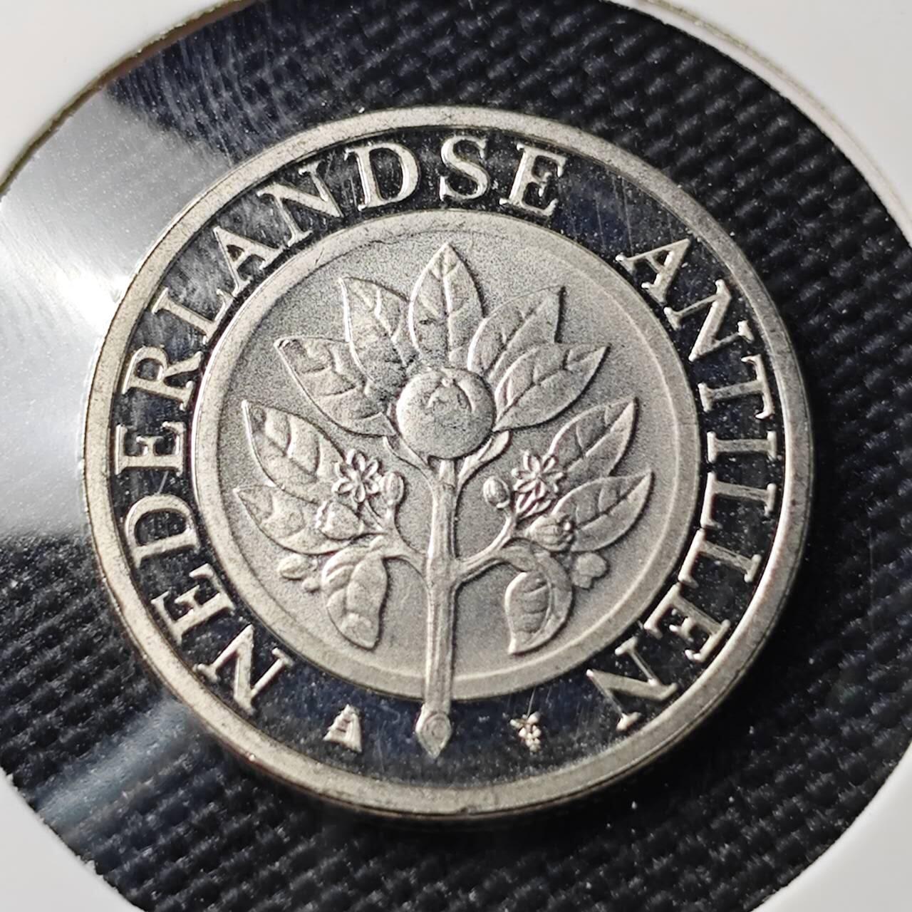 KK钱币收藏小铺   第404期 2月预留时间 周末发货  荷属安地列斯25分精制