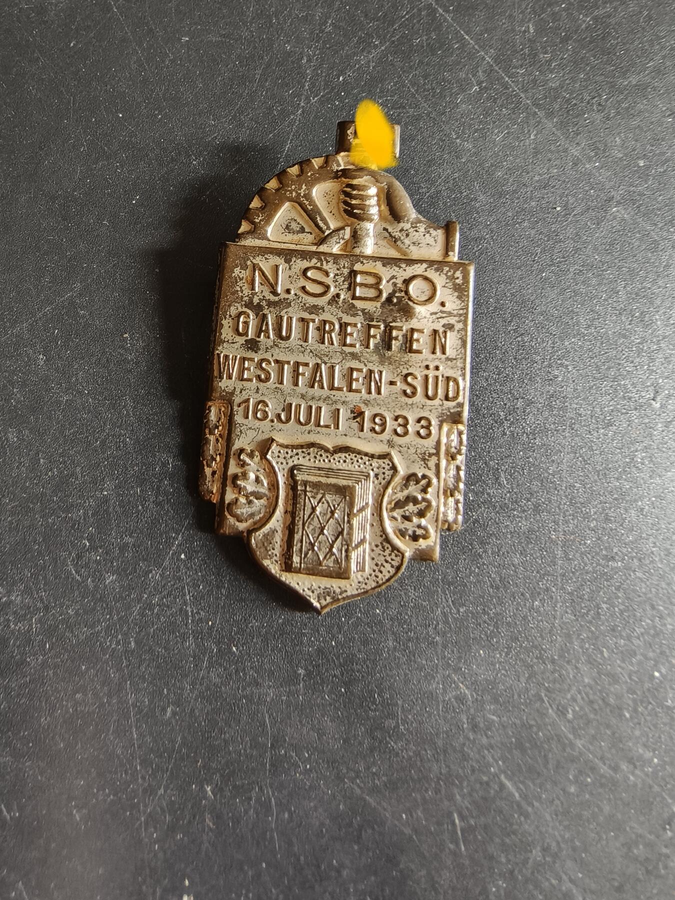 老王徽章第186期 德三1933年南威斯特法伦地区NSBO组织区域集会证章